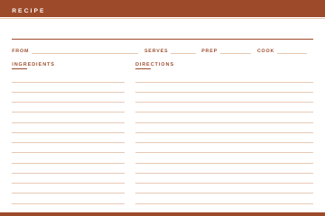 Farmhouse recipe card design, 4x6 front side