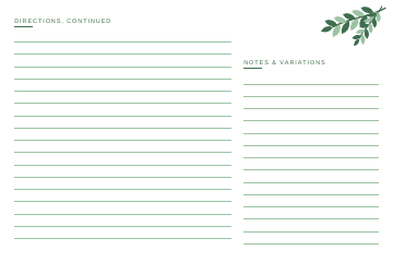 Back side of a 4x6 recipe card with continued directions and notes