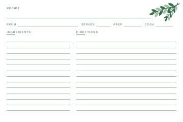 Garden Herb recipe card design, 4x6 front side