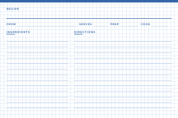 Graph Paper recipe card design, 4x6 front side