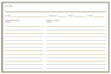 Heritage recipe card design, 4x6 front side
