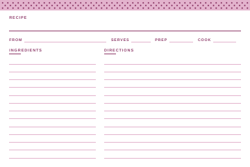 Berry Polka recipe card design, 4x6 front side