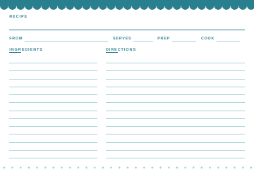 Scallop recipe card design, 4x6 front side